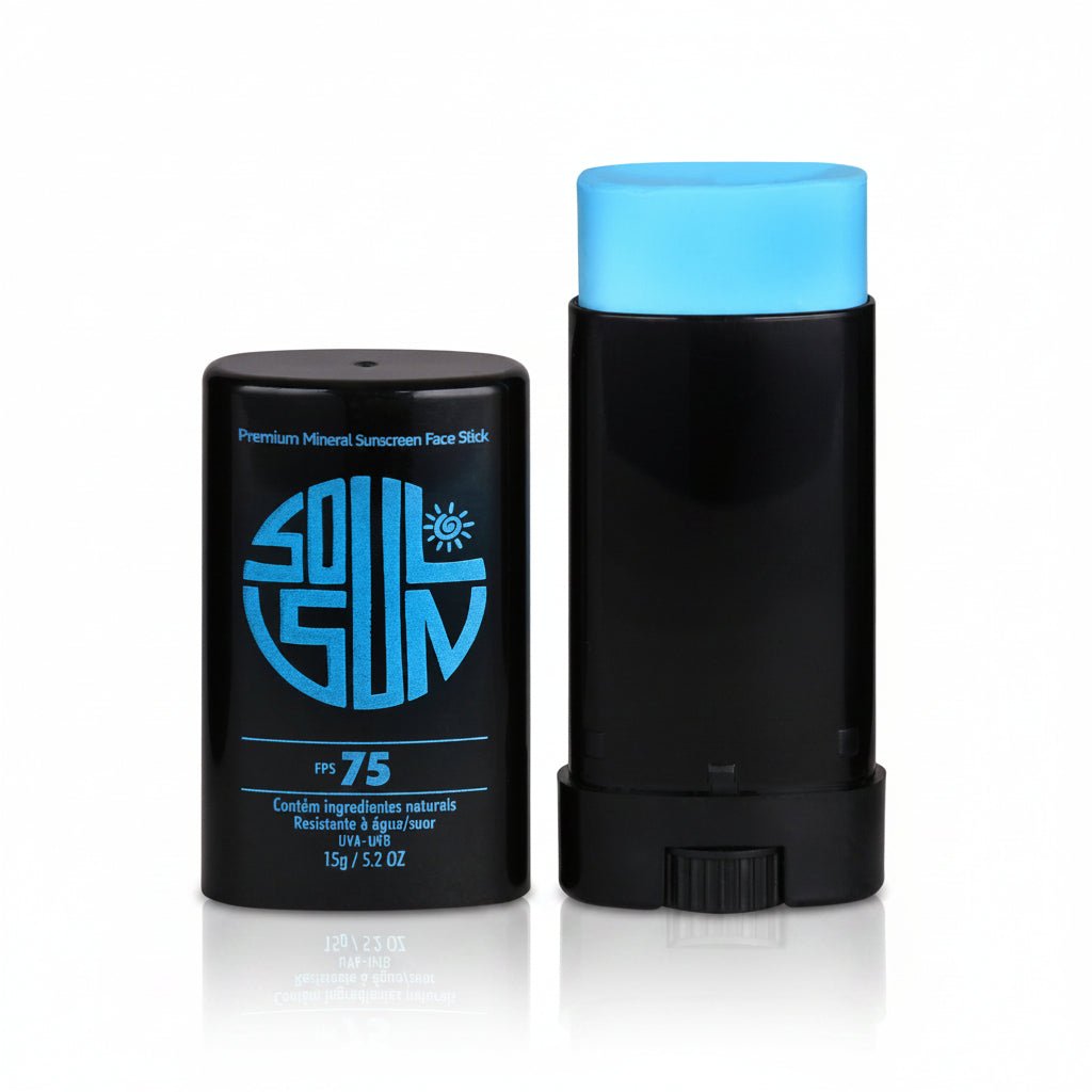 Protetor Solar Facial Mineral em Bastão com Cor FPS 75 - Soul Sun® | Natural Protection - FPS75-BLUE