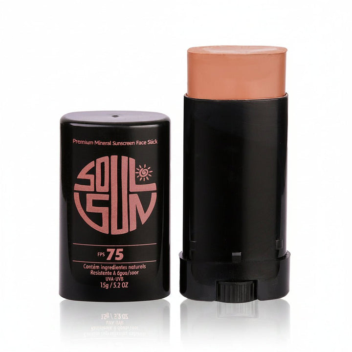 Protetor Solar Facial Mineral em Bastão com Cor FPS 75 - Soul Sun® | Natural Protection - FPS75-BRONZE